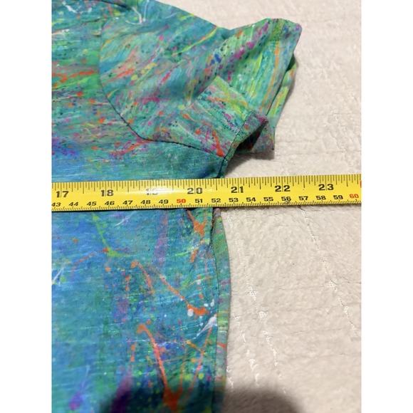 Leoma Lovegrove Shirt Womens Large Blue Red Fish Print Wearable Art - Picture 5 of 6